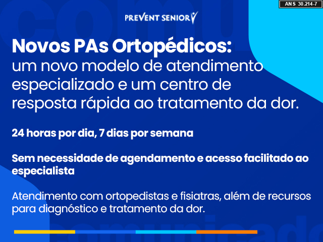 Novos PAs Ortopédicos: um novo modelo de atendimento especializado