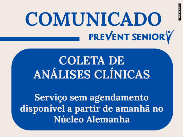 Coleta de análises clínicas sem agendamento começa amanhã no Núcleo Alemanha