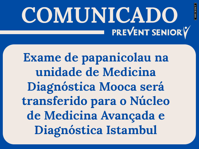 Exame de papanicolau da unidade de Medicina Diagnóstica Mooca será transferido