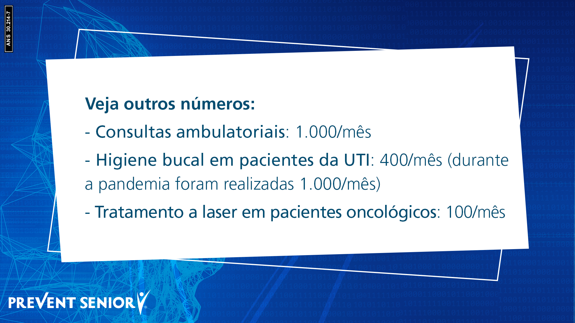 Números de atendimentos realizados pela equipe de bucomaxilofacial da Prevent Senior