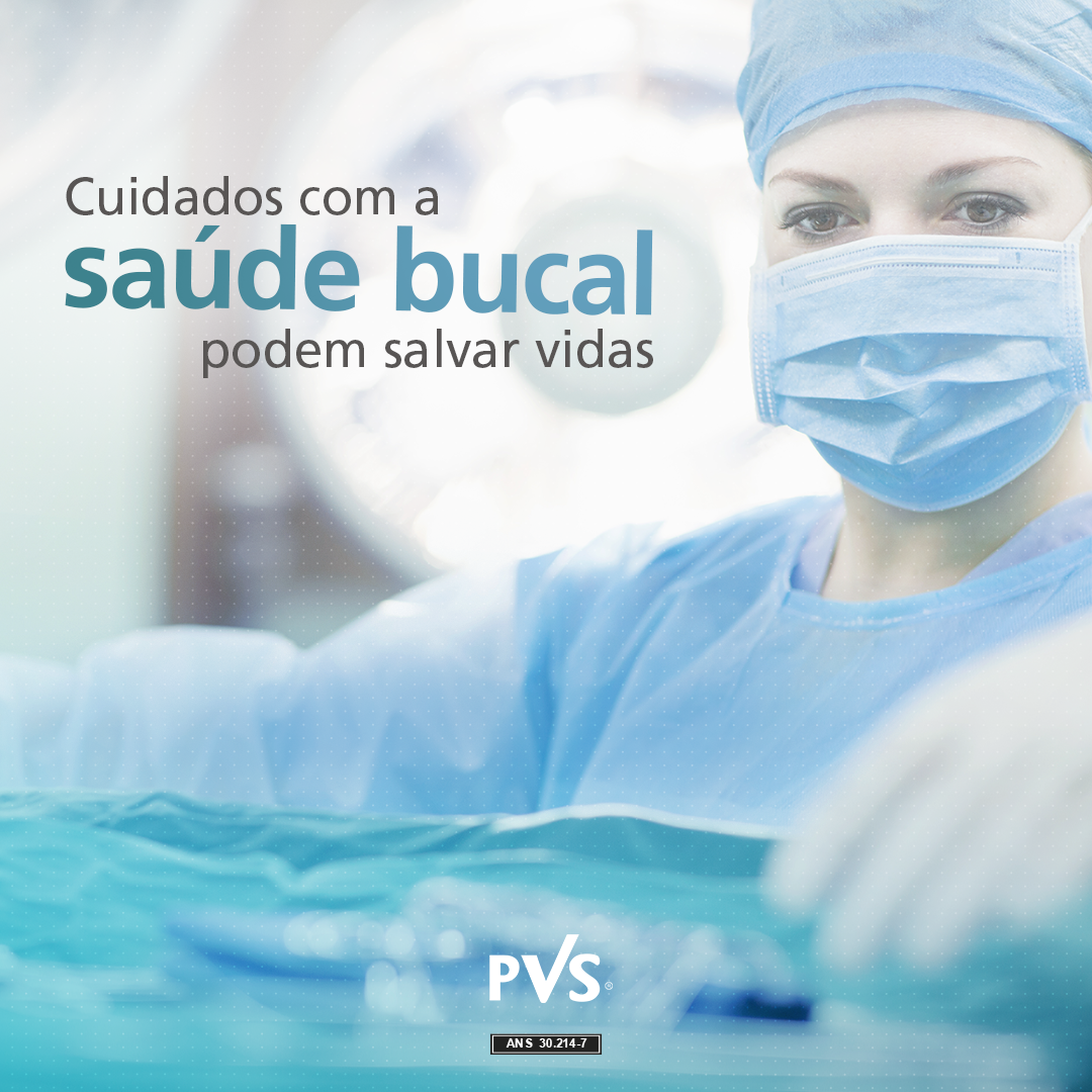 Imagem mostra uma dentista e os dizeres: cuidados com a saúde bucal podem salvar vidas